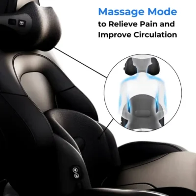 Ergonomic massager for car seat with adjustable intensity, providing comfortable back support and relaxation during long drives.