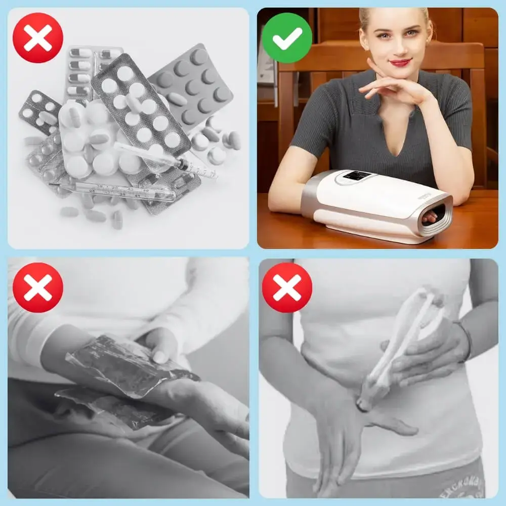 The Hand Massager For Rheumatoid Arthritis is better alternative to pills, manual massage, or ice packs.