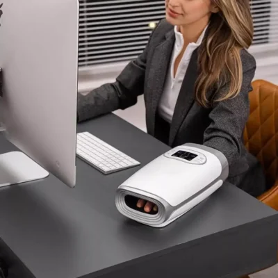 Close-up photo of a female model using the Hand Massager for Carpal Tunnel by Reposepoint